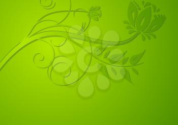 Abstract green vector floral background