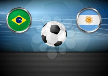 Final vector football. Brazil and Argentina in Brazil 2014