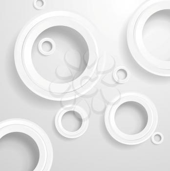 Abstract grey paper circles background. Vector design