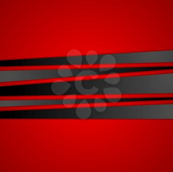Black stripes on red background. Vector design