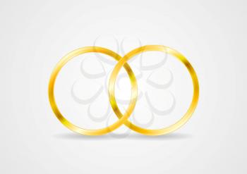 Vector golden rings. Wedding design