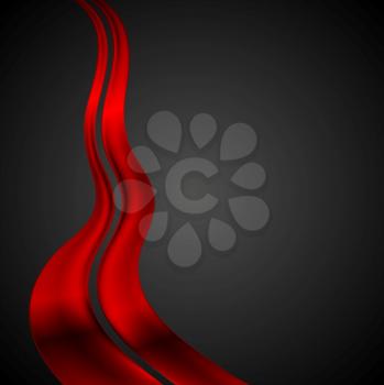 Dark red futuristic waves background. Vector design