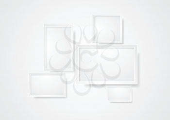 Blank grey frame abstract background. Vector design