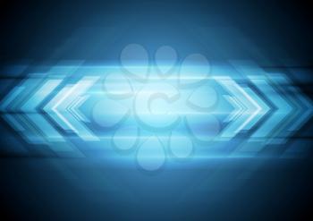Abstract blue technology background with arrows. Vector design