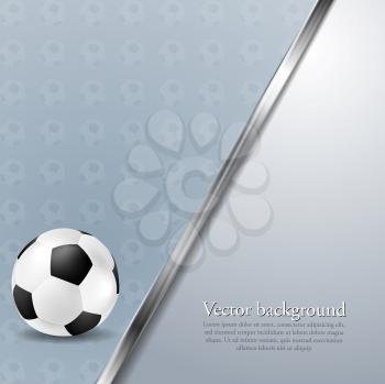 Soccer football background with metallic stripe. Vector backdrop