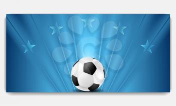 Bright abstract blue soccer background. Vector design
