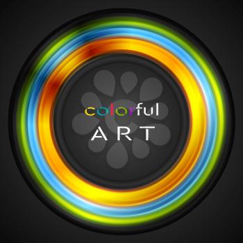 Colorful glowing circle concept logo. Vector design