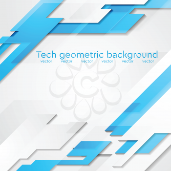 Blue grey hi-tech geometric abstract bright background. Vector card design