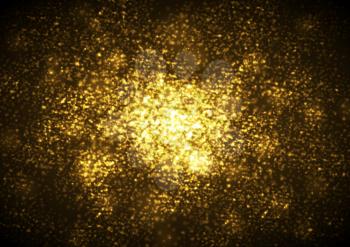 Shiny golden abstract sparkling background. Vector grunge bright texture background