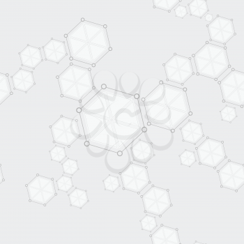 Molecular seamless structure abstract drawing background. Vector tech design