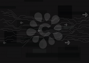 Abstract black technology vector drawing background