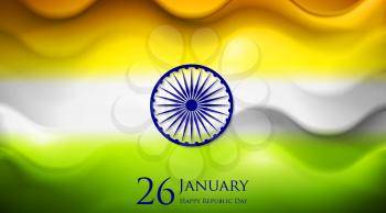 Smooth waves background. Colors of India. Republic Day 26 January vector design