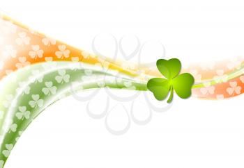 St. Patrick Day smooth waves background with Irish colors. Vector graphic corporate design