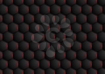 Dark abstract hexagonal texture design. Vector background