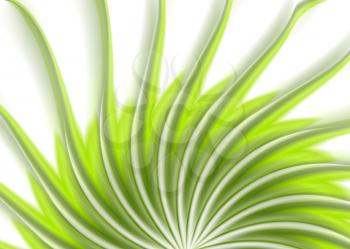 Green swirl wavy beams abstract background. Vector swirl elegant graphic design template