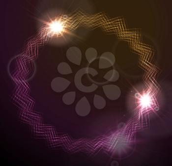 Glowing abstract round lines design. Vector background