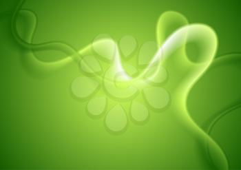 Bright abstract green wavy background. Vector soft design
