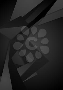 Black polygonal geometric abstract background. Vector tech corporate design