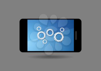 Mobile smartphone and global social communication icons graphic design. Vector abstract technology background