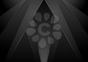 Black abstract concept material tech background. Vector corporate geometric design