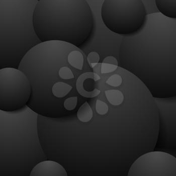 Abstract black circles tech corporate vector background