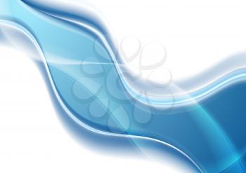 Abstract blue and white wavy background. Vector illustration