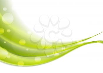 Green shiny abstract waves background. Vector illustration