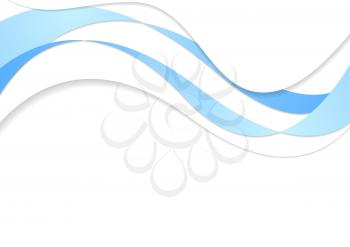 Blue and white abstract wavy corporate background. Vector design