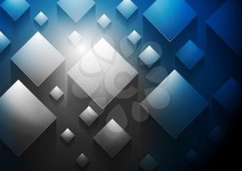 Dark blue tech 3d cubes vector abstract futuristic modern background