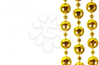 Background made of a brilliant celebratory beads of golden color