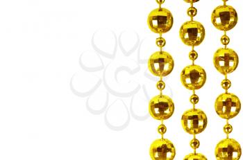 Background made of a brilliant celebratory beads of golden color