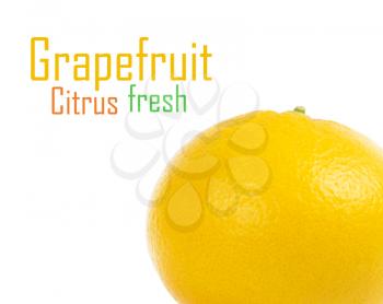 Grapefruit over white background