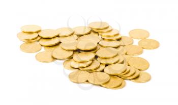 golden coins isolated on white