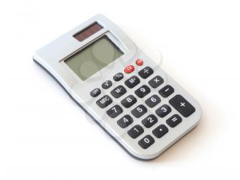 Small digital calculator for accountant isolated on white background