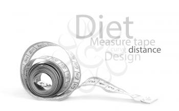 Measuring tape of the tailor for you design isolated on white