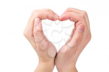 Two hands form a heart shape with their fingers