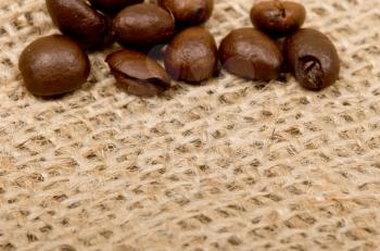 Coffee beans on sack(burlap)