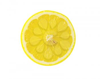 slice of lemon isolated on white background