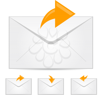 Royalty Free Clipart Image of an Envelope and Arrow