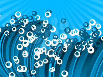 Royalty Free Clipart Image of a Wave With Circles