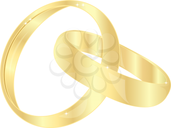 Royalty Free Clipart Image of Gold Rings