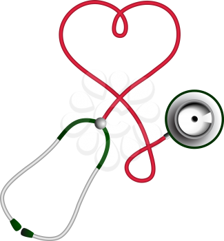 Heart shape stethoscope. Cardiology concept.