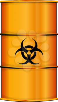 Orange barrel with bioi hazard sign