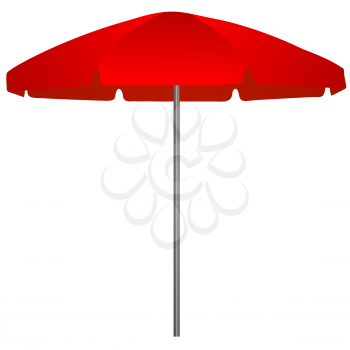 Illustration of red beach umbrella on white background 