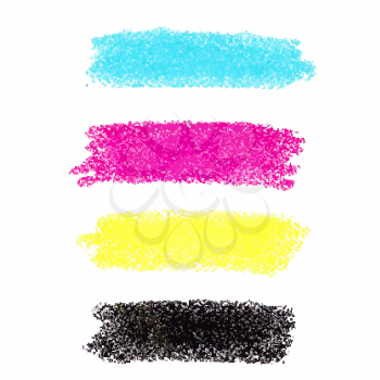 CMYK colors vector pastel crayon stains