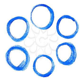 Set of blue acrylic round circles