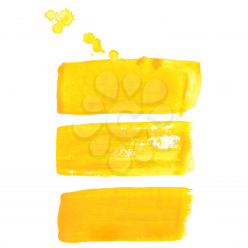 Yellow ink vector brush strokes