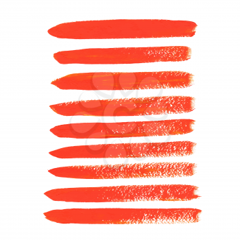 Orange acrylic vector brush strokes