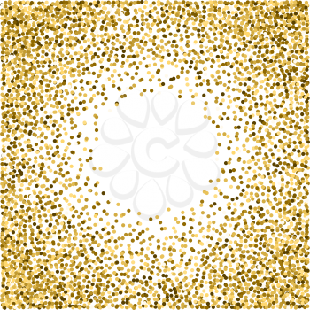 Abstract golden confetti frame