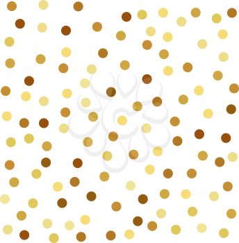 Golden confetti background. Polka dot.